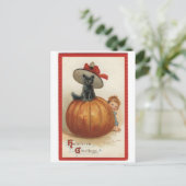 ヴィンテージブラックキャットとウィッチハット ポストカード (スタンド正面)