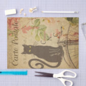 ヴィンテージブラックキャットはがきデカップティッシュP 薄葉紙 (クラフト)