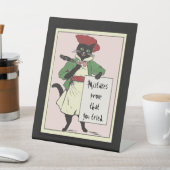 ヴィンテージブラックキャットやる気を起こさせる先生ズデスク 台座サイン (インサイチュ)