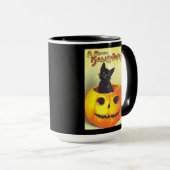 ヴィンテージブラックキャットアンドパンプキンマグ マグカップ (正面右)