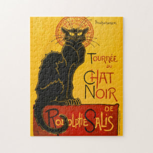 ヴィンテージブラックキャットアールヌーボーチャットノワールスタインレン ジグソーパズル