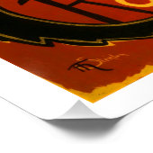 ヴィンテージブラックキャットアールヌーボーパリキュートチャットノワール ポスター (コーナー)