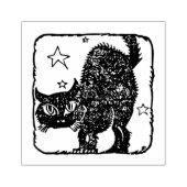 ヴィンテージブラックキャットウッドアートスタンプ ラバースタンプ (インプリント)