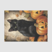 ヴィンテージブラックキャットカボチャの切り離し 薄葉紙 (正面)