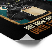 ヴィンテージブラックキャットコーヒーのスペルが逆Eeff ポスター (角)