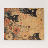 ヴィンテージブラックキャットトリオ ジグソーパズル (横)