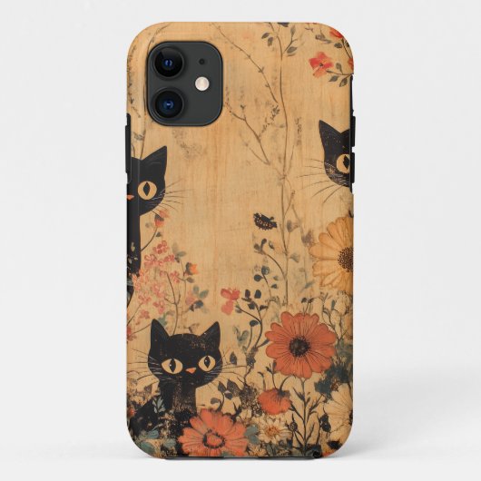 ヴィンテージブラックキャットトリオ Case-Mate iPhoneケース (裏面)