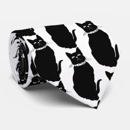 ヴィンテージブラックキャットトートバッグ ネクタイ