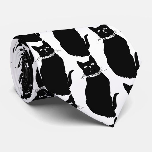 ヴィンテージブラックキャットトートバッグ ネクタイ (ロール)