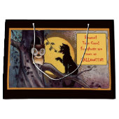 ヴィンテージブラックキャットハロウィーン抱き枕 ラージペーパーバッグ (正面)