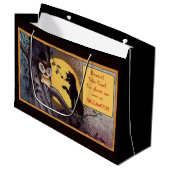 ヴィンテージブラックキャットハロウィーン抱き枕 ラージペーパーバッグ (正面アングル)