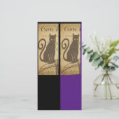 ヴィンテージブラックキャット、アート、ブックマークカード カード (スタンド正面)