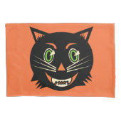 ヴィンテージブラックキャット 枕カバー (正面左)