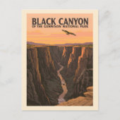 ヴィンテージブラックキャニオン・オブ・ザ・ガンニソン国立公園 ポストカード (正面)