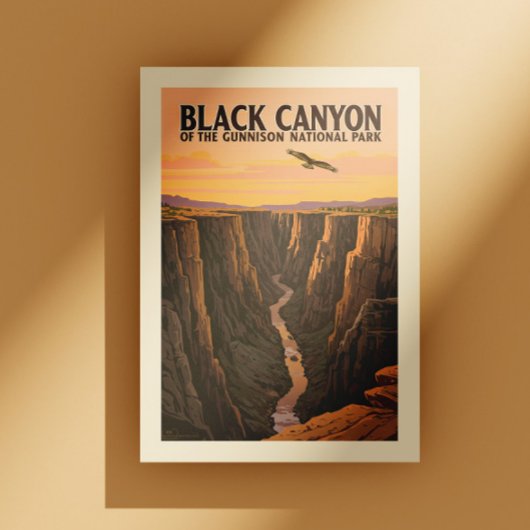 ヴィンテージブラックキャニオン・オブ・ザ・ガンニソン国立公園 ポストカード