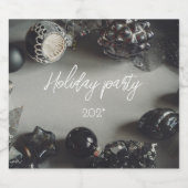 ヴィンテージブラッククリスマスオーナメントとリボン ビールラベル (シングルラベル)