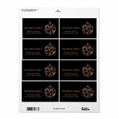 ヴィンテージブラッククリスマスボールホリデーリターン ラベル (フルシート)