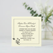 ヴィンテージブラッククリームアイボリーフローラ旋回フレーム 招待状 (スタンド正面)