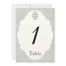 ヴィンテージブラッククリームダイヤ結婚モンドのテーブル番号