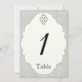 ヴィンテージブラッククリームダイヤ結婚モンドのテーブル番号 招待状