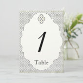 ヴィンテージブラッククリームダイヤ結婚モンドのテーブル番号 招待状 (スタンド正面)