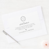 ヴィンテージブラッククレストモノグラム結婚の歓迎 長方形シール (封筒)