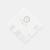 ヴィンテージブラッククレストモノグラム結婚ズ 縁ありカクテルナプキン (角)