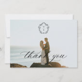 ヴィンテージブラッククレストモノグラ結婚ムの写真 サンキューカード (正面)