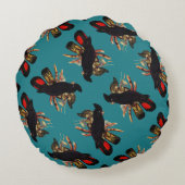 ヴィンテージブラックコッカトゥー | Elizabeth Gould 1800s ラウンドクッション (裏面)