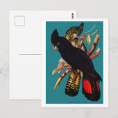 ヴィンテージブラックコッカトゥー | Elizabeth Gould 1800s Pos ポストカード (正面/裏面)