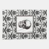 ヴィンテージブラックゴシック様式スカルハロウィーン キッチンタオル (横)