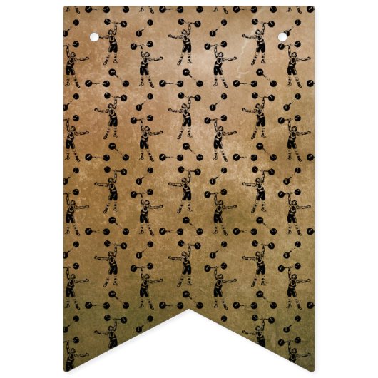 ヴィンテージブラックサーカスストロングマンカーニバル動揺して バンティングフラッグ (第1の旗)