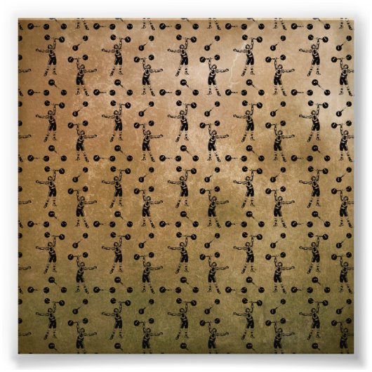 ヴィンテージブラックサーカスストロングマンカーニバル 動揺して フォトプリント            (正面)