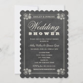 ヴィンテージブラックシャルボードウェディングシャワー 招待状 (正面)