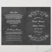 ヴィンテージブラックシャルボードフローリッシュ結婚式 プログラム (正面)