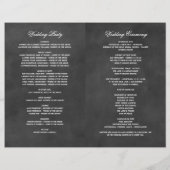 ヴィンテージブラックシャルボードフローリッシュ結婚式 プログラム (裏面)