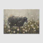 ヴィンテージブラックシープオイルペインティングデクページ 薄葉紙 (正面)