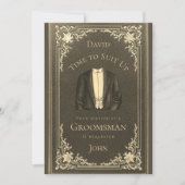 ヴィンテージブラックタイムでグロムスマンの提案に対応 招待状 (正面)