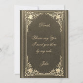 ヴィンテージブラックタイムでグロムスマンの提案に対応 招待状 (裏面)