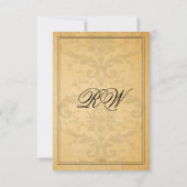 ヴィンテージブラックダマスクウェディングRSPカード 出欠カード (裏面)