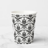 ヴィンテージブラックダマスクスカルハロウィーン 紙コップ (左)