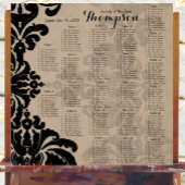 ヴィンテージブラックダマスクブラウン紙シーティングチャート ポスター