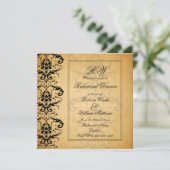 ヴィンテージブラックダマスクリハーサルディナー招待状 招待状 (スタンド正面)