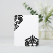 ヴィンテージブラックダマスク結婚式の日付を保存 セーブザデート (スタンド正面)