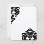 ヴィンテージブラックダマスク結婚式の日付を保存 セーブザデート (正面)