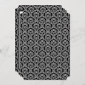 ヴィンテージブラックダマスク結婚式メニュー メニュー (正面/裏面)