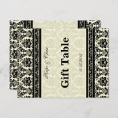 ヴィンテージブラックダマスク縁ど ポストカード (正面/裏面)