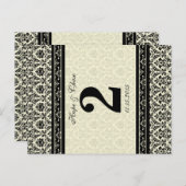 ヴィンテージブラックダマスク縁ど ポストカード (正面/裏面)