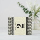 ヴィンテージブラックダマスク縁ど ポストカード (スタンド正面)