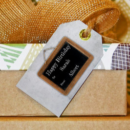 ヴィンテージブラックチョークボードユニークスクール誕生日 ギフトタグ